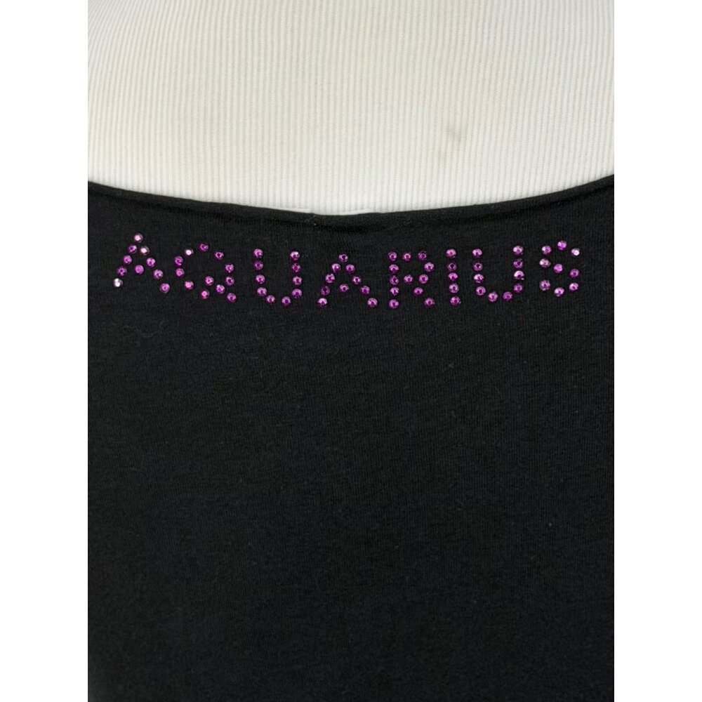 Vtg 90s NWT Smudge Black Studded Aquarius Tee | Dark Academia Grunge Y2K Indie M - Picture 9 of 13